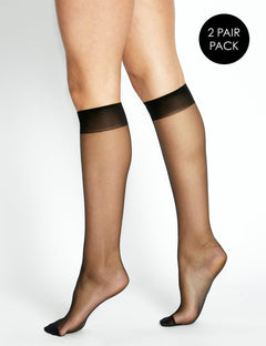 ULTRA SHEER KNEE HIGH 2 PACK - NERO