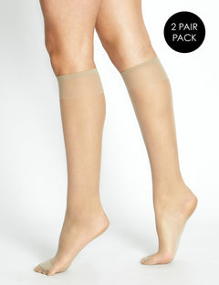 ECLIPSE MATTE KNEE HIGH 2 PACK - NATUREL