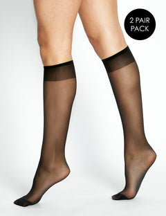 ECLIPSE MATTE KNEE HIGH 2 PACK - NERO