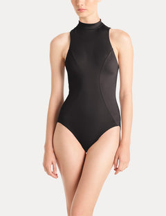 RACER NECK BODYSUIT - BLACK